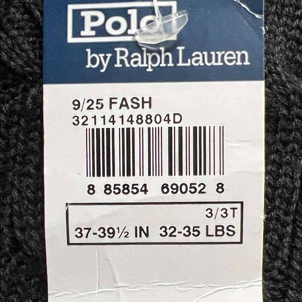 Polo Ralph Lauren Men's V-Neck Sweater in Black with Purple Logo - Picture 5 of 5